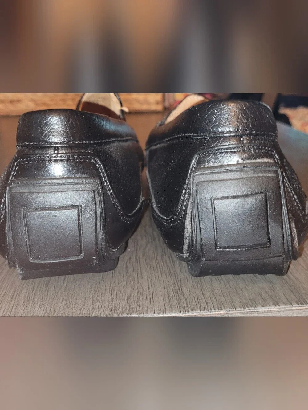 Men's Black Leather Slip-On Driving Loafers